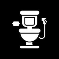 Toilette Glyphe invertiert Symbol Design vektor