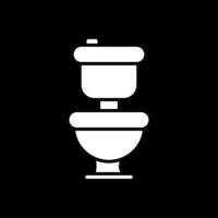 Toilette Glyphe invertiert Symbol Design vektor