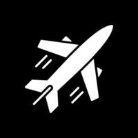 Flugzeug Glyphe invertiert Symbol Design vektor