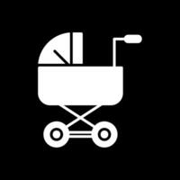 Baby Kinderwagen Glyphe invertiert Symbol Design vektor