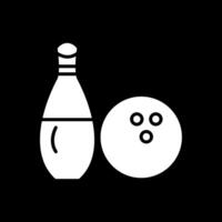 Bowling Glyphe invertiert Symbol Design vektor