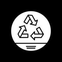 recyceln Glyphe invertiert Symbol Design vektor