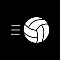 Volley Ball Glyphe invertiert Symbol Design vektor