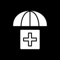 Gesundheit Versicherung Glyphe invertiert Symbol Design vektor