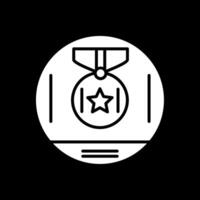 Medaille vergeben Glyphe invertiert Symbol Design vektor