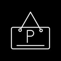 Parkplatz Linie invertiert Symbol Design vektor