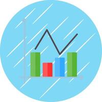 bar Diagram platt cirkel ikon design vektor