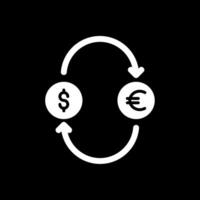 Austausch Geld Glyphe invertiert Symbol Design vektor