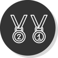 medaljer linje skugga cirkel ikon design vektor