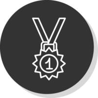 medalj linje skugga cirkel ikon design vektor