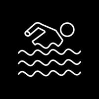 Schwimmen Linie invertiert Symbol Design vektor