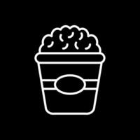 Popcorn Linie invertiert Symbol Design vektor