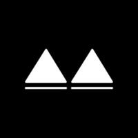 trianglar glyf omvänd ikon design vektor
