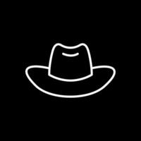 cowboy hatt linje omvänd ikon design vektor