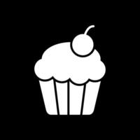 Cupcake Glyphe invertiert Symbol Design vektor