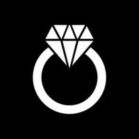 diamant ringa glyf omvänd ikon design vektor