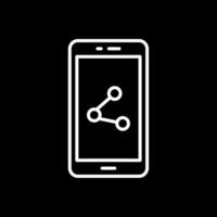 Handy, Mobiltelefon Telefon Linie invertiert Symbol Design vektor