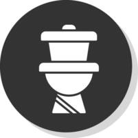 toalett glyf skugga cirkel ikon design vektor