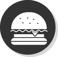 Burger schnell Essen Glyphe Schatten Kreis Symbol Design vektor