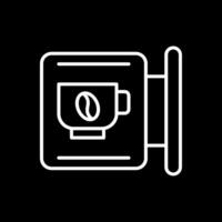 Kafé Skyltning linje omvänd ikon design vektor