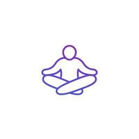 Meditation, meditierender Mann Symbol Leitung vektor