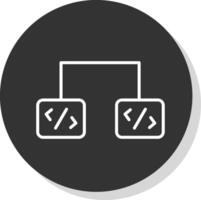 Software Entwicklung Glyphe fällig Kreis Symbol Design vektor