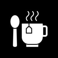 Kaffee Tasse Glyphe invertiert Symbol Design vektor