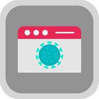 webb sida infektion platt runda hörn ikon design vektor