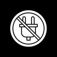 förbjuden tecken glyf omvänd ikon design vektor