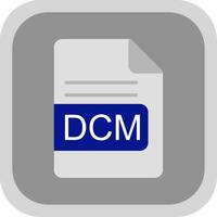dcm fil formatera platt runda hörn ikon design vektor