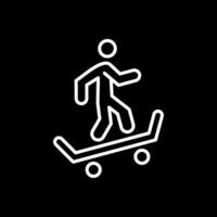 skateboard linje omvänd ikon design vektor