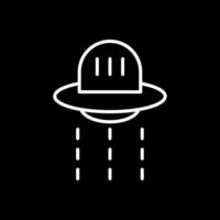 UFO jägare linje omvänd ikon design vektor