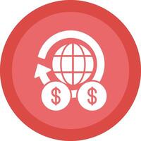 global Finanzen Glyphe fällig Kreis Symbol Design vektor