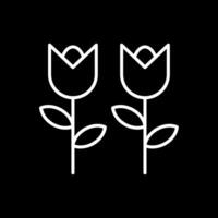 Blumen Linie invertiert Symbol Design vektor