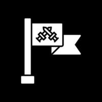 flagga glyf omvänd ikon design vektor