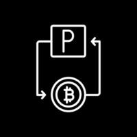 Bitcoin Paypal Linie invertiert Symbol Design vektor