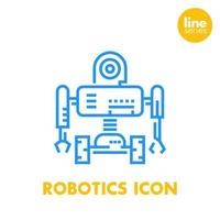 Robotik-Liniensymbol, Roboter, Maschinenbau, Vektorillustration vektor