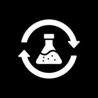 kemikalier glyf omvänd ikon design vektor