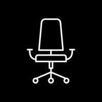 kontor stol linje omvänd ikon design vektor