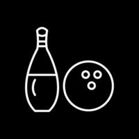 Bowling Linie invertiert Symbol Design vektor