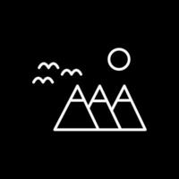 Berg Linie invertiert Symbol Design vektor