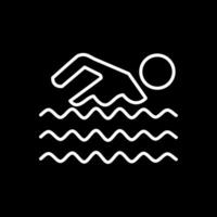 Schwimmen Linie invertiert Symbol Design vektor