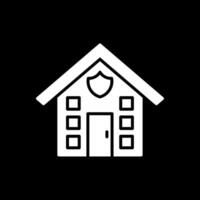 Haus Glyphe invertiert Symbol Design vektor
