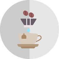 kaffe filtrera platt skala ikon design vektor