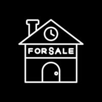 Zuhause zum Verkauf Linie invertiert Symbol Design vektor