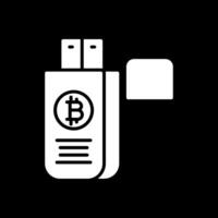 Bitcoin Fahrt Glyphe invertiert Symbol Design vektor