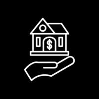 Kaufen ein Haus Linie invertiert Symbol Design vektor