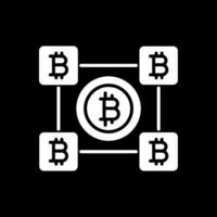 bitcoin block glyf omvänd ikon design vektor