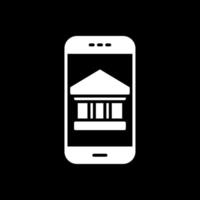 Handy, Mobiltelefon Bankwesen Glyphe invertiert Symbol Design vektor