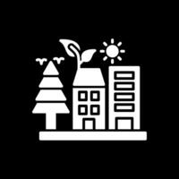 Grün Stadt Glyphe invertiert Symbol Design vektor